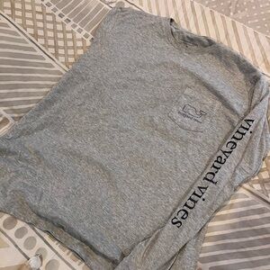 Vineyard Vines Men's Heather Gray Long Sleeve Tee